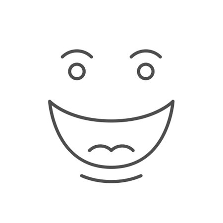 Joy emotion line outline iconのイラスト素材