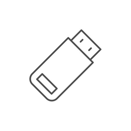 Flash drive line outline icon