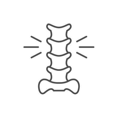 Back pain line outline iconのイラスト素材