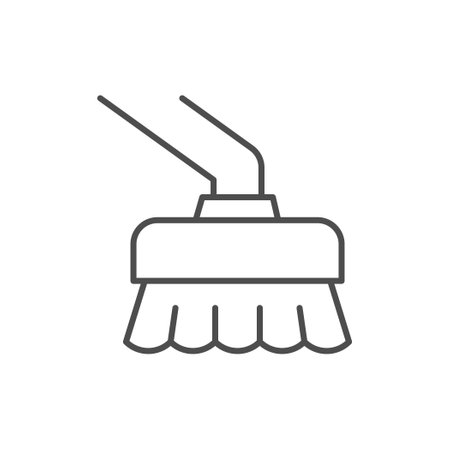 Cleaning brush line outline iconのイラスト素材