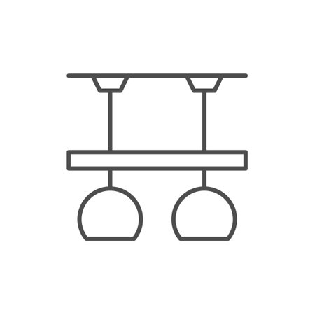 Ceiling lamp line outline iconのイラスト素材