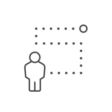 Person route line outline iconのイラスト素材