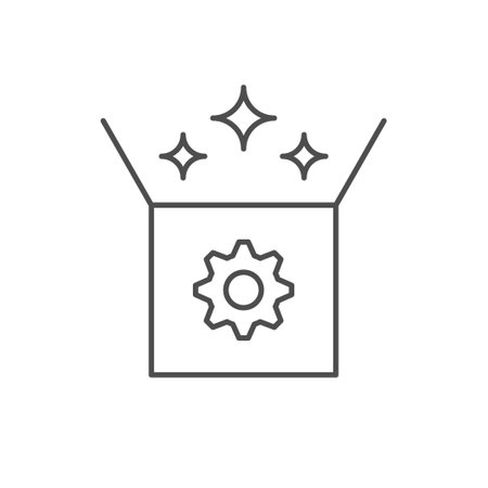 Product release line outline iconのイラスト素材