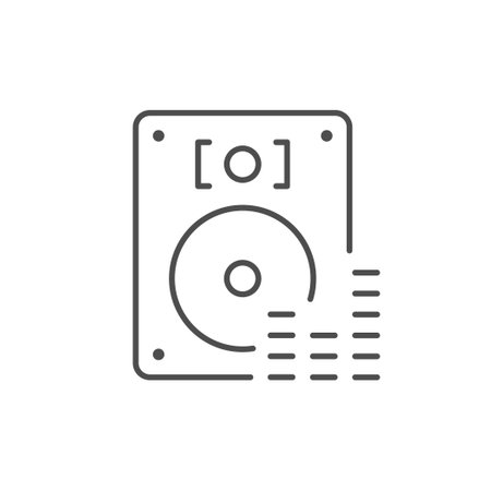 Sound speaker line outline iconのイラスト素材