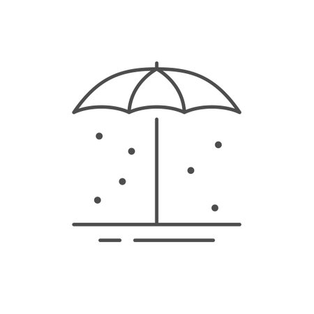 Beach umbrella line outline iconのイラスト素材