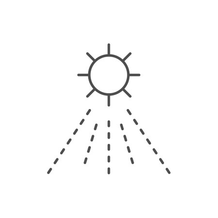 Sun shining line outline iconのイラスト素材