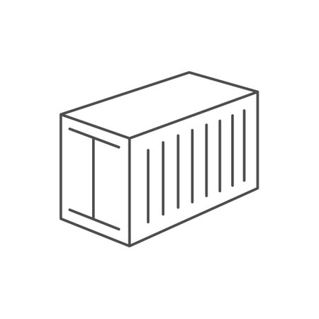 Freight container line outline iconのイラスト素材
