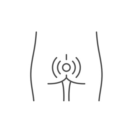 Buttocks pain line outline iconのイラスト素材