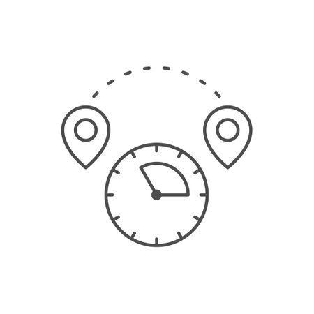 Time zone changing line iconのイラスト素材