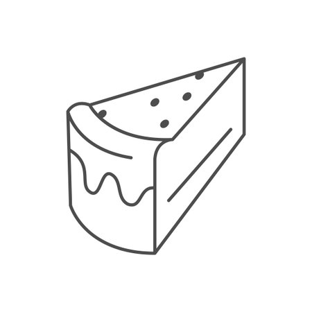 Slice of cake line iconのイラスト素材