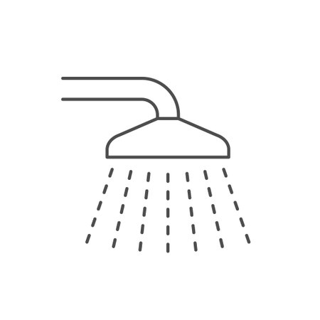 Fixed shower line outline iconのイラスト素材