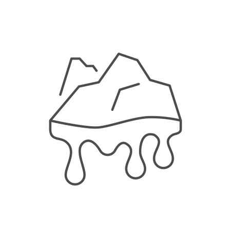 Glacier melt line outline iconのイラスト素材