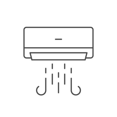 Air conditioner line outline iconのイラスト素材