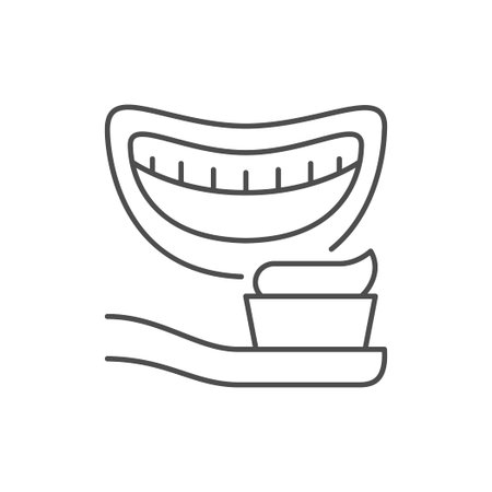Teeth brushing line outline iconのイラスト素材