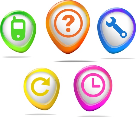 Repair set of aqua icons for web site, home, workのイラスト素材
