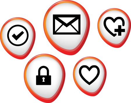 Heart set of aqua icon for web site, dating agencyのイラスト素材