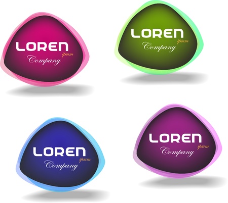 Flacon styled buton in four colors with place for textのイラスト素材