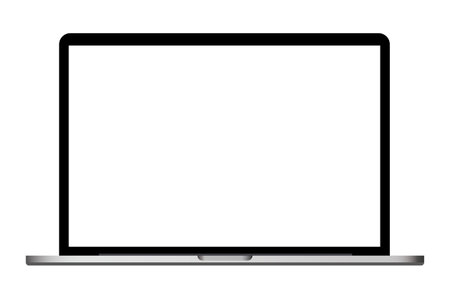 Laptop with blank screen isolated on white background. Vector illustration.のイラスト素材