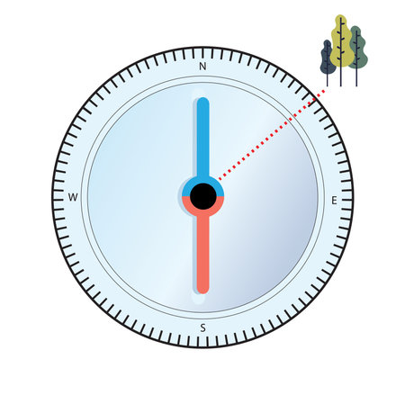 Compass icon, azimuth, flat vector illustrationのイラスト素材