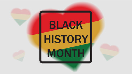 Black history month 2023, horizontal banner, illustrationのイラスト素材