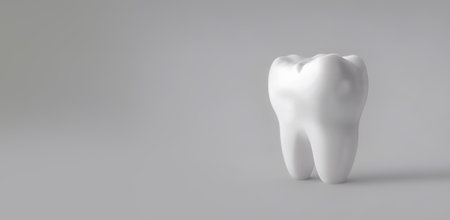 Tooth model on white background, 3d rendering. Computer digital drawing.の素材