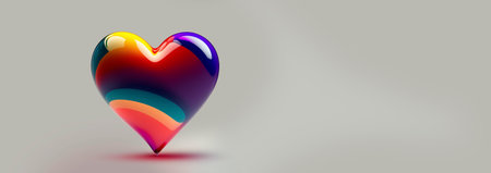 3d rendering of a heart with the color of the rainbow in the middleの素材