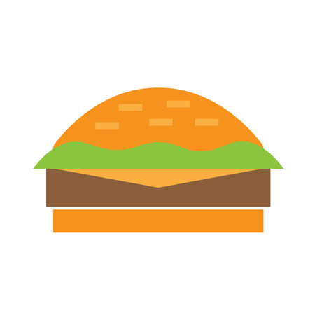 Burger flat icon isolated on white background for your web and mobile app designのイラスト素材
