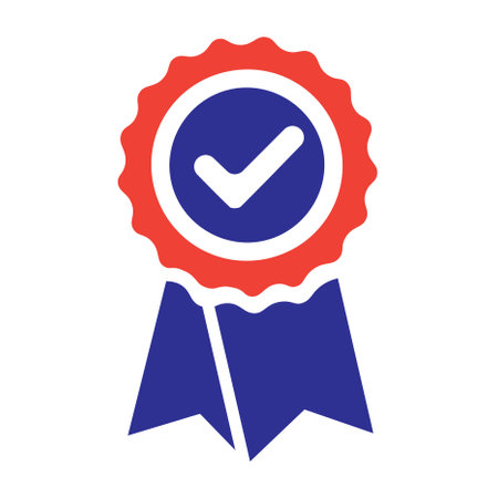Approved Medal Icon. Flat Color Design. Vector Illustration.のイラスト素材