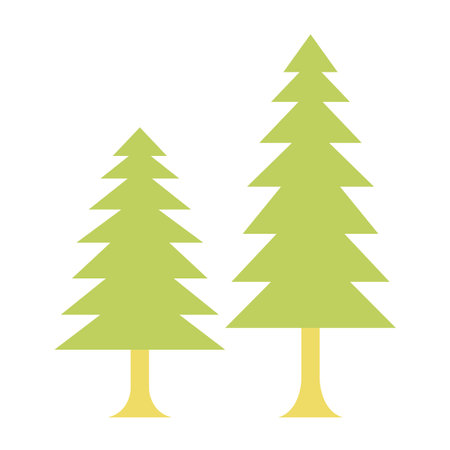 Pine trees flat icon isolated on white background. Vector illustration.のイラスト素材