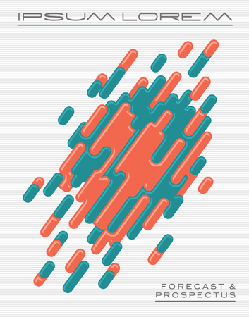 A graphic template with an angular vector motif suggesting data or capsulesのイラスト素材