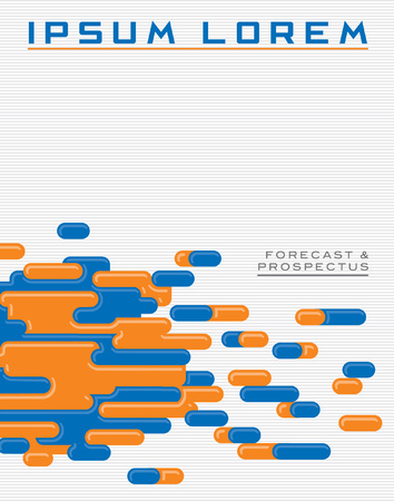 A graphic template with a colorful vector motif suggesting data or capsulesのイラスト素材