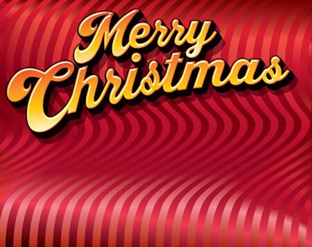 A script Merry Christmas message on a striped satiny backgroundのイラスト素材