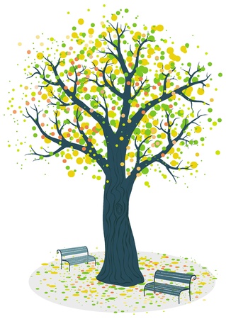 Autumn tree vector illustrationのイラスト素材