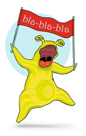 Monster demonstrating streamer vector illustrationのイラスト素材
