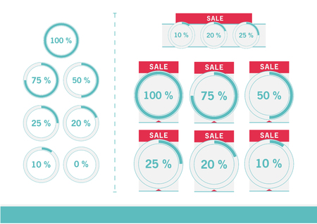 Sale Set with procent graphic iconのイラスト素材