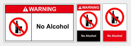 Safety sign no alcohol. Safety sign Vector Illustration. OSHA and ANSI standard sign. eps10のイラスト素材