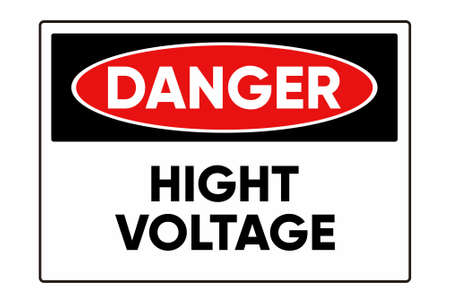Danger Hight Voltage. Safety sign Vector Illustration. OSHA and ANSI standard sign. eps10のイラスト素材