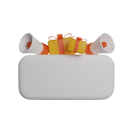 Speaker announcement 3d rendering icon front viewの写真素材