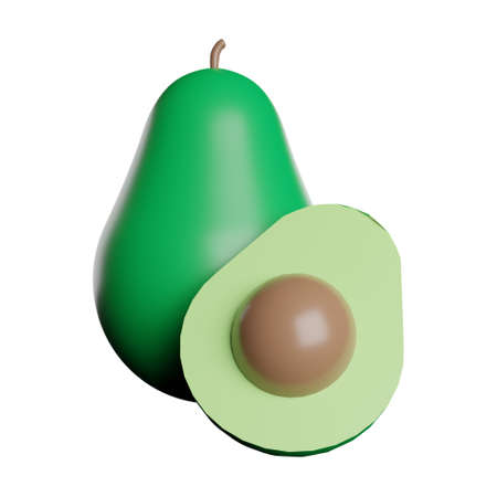 Avocado 3d fruit fresh sideの写真素材