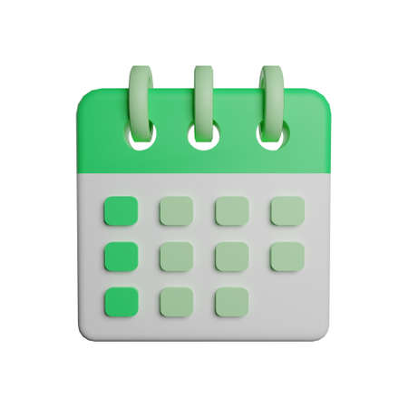 Calendar time month and year 3d rendering illustration