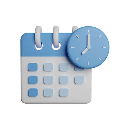 Calendar time month and year 3d rendering illustrationの写真素材