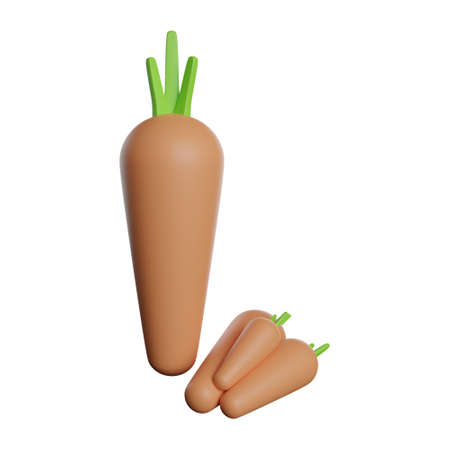 a lot holding a carrot icon 3d rendering illustrationの写真素材