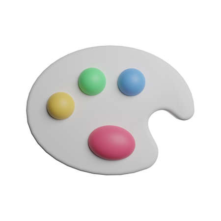 Color pallette 3d rendering illustration