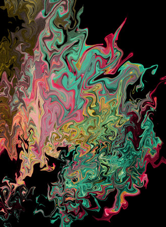 Colorful psychedelic liquefied background. Fantasy fractal texture. Digital art. 3D rendering.