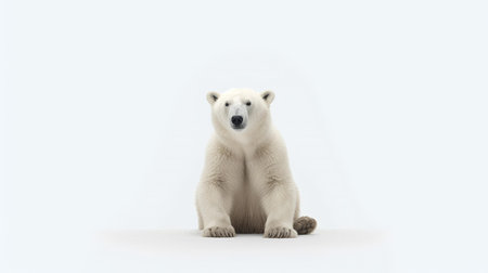 Polar bear isolated on white background. 3D illustration. Studio shot.の素材