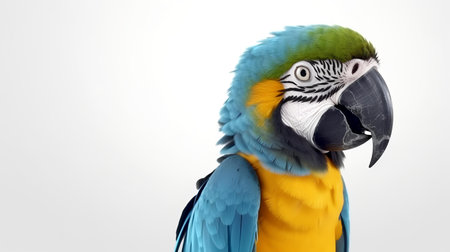 Photo of a macaw bird on white backgroundの素材