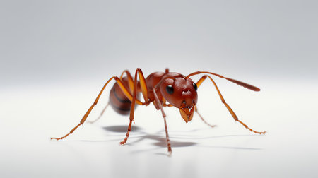 Photo of a argentine ant on white backgroundの素材
