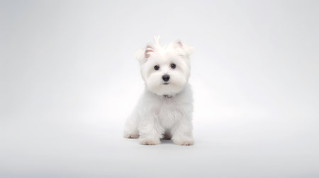 Photo of a maltese on white background