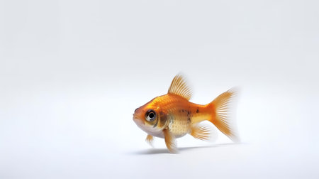 Photo of a molly fish on white backgroundの素材