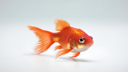 Photo of a molly fish on white backgroundの素材